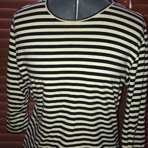 3/4 sleeve striped sweater